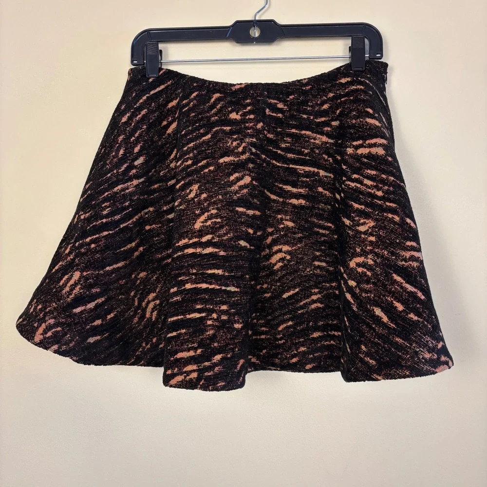 ULLA‎ JOHNSON Elise Flounce Hem Mini Skirt Onyx Black Women Size 6 Casual Party